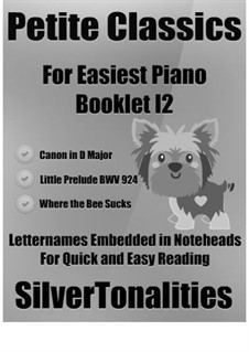 Petite Classics for Easiest Piano Booklet I2: Petite Classics for Easiest Piano Booklet I2 by Johann Sebastian Bach, Thomas Augustine Arne, Johann Pachelbel