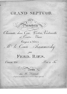 Grand Septet in E Flat Major, Op.25: Violin part by Ferdinand Ries