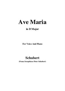 Piano-vocal score (Page 1): D Major by Franz Schubert