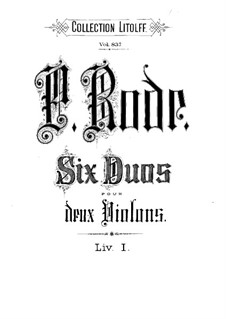 Six Duos for Two Violins, Op.2: Violin I part by Pierre Rode