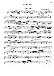 Quartet for Strings No.6 in D Minor, Op.47 No.3: Violin II part by Anton Rubinstein