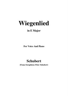 Wiegenlied (Cradle Song), D.498 Op.98 No.2: For voice and piano (E Major) by Franz Schubert