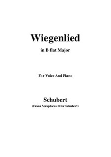 Wiegenlied (Cradle Song), D.498 Op.98 No.2: For voice and piano (B flat Major) by Franz Schubert