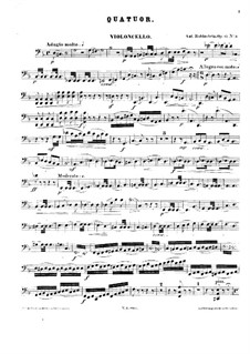 Quartet for Strings No.6 in D Minor, Op.47 No.3: Cello part by Anton Rubinstein
