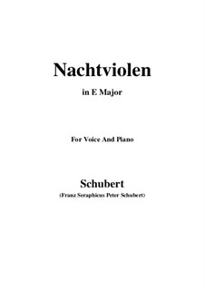 Nachtviolen (Dame's Violets), D.752: E Major by Franz Schubert