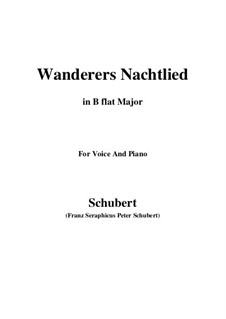 Wanderer's Night Song II, D.768 Op.96 No.3: For voice and piano (B flat Major) by Franz Schubert