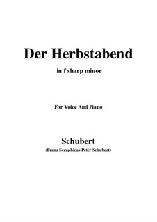 Der Herbstabend (Autumn Evening), D.405: F sharp minor by Franz Schubert