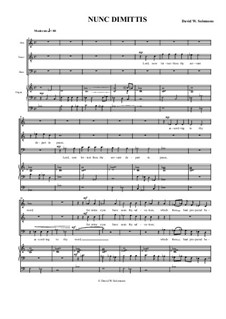 Nunc Dimittis for men's voices (ATB) and organ: Nunc Dimittis for men's voices (ATB) and organ by David W Solomons