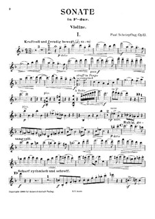 Sonata for Violin and Piano in F Major, Op.13: Solo part by Paul Scheinpflug