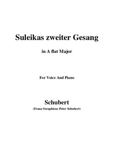 Suleika II, D.717 Op.31: For voice and piano (A flat Major) by Franz Schubert