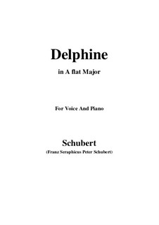 Two Scenes from 'Lacrimas' by Schütz, D.857 Op.124: No.2 Delphine, for voice and piano (A flat Major) by Franz Schubert