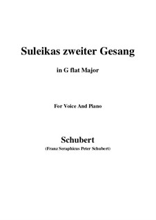 Suleika II, D.717 Op.31: For voice and piano (G flat Major) by Franz Schubert