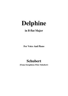 Two Scenes from 'Lacrimas' by Schütz, D.857 Op.124: No.2 Delphine, for voice and piano (B flat Major) by Franz Schubert