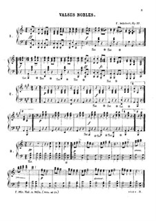 Valses nobles for Piano, D.969 Op.77: Arrangement for piano trio – piano part by Franz Schubert