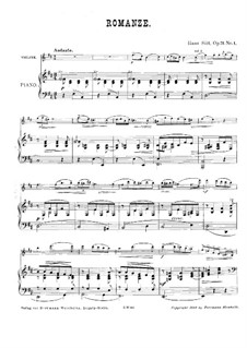 Romance for Violin and Piano, Op.71 No.1: Score by Hans Sitt