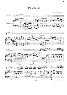 Polonaise for Violin and Piano, Op.49: Score by Hans Sitt