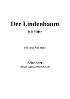 No.5 Der Lindenbaum (The Linden Tree): For voice and piano (E Major) by Franz Schubert