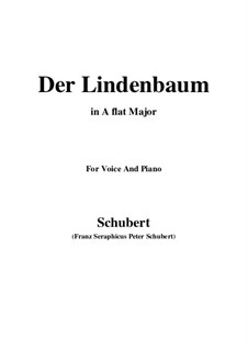 No.5 Der Lindenbaum (The Linden Tree): For voice and piano (A flat Major) by Franz Schubert