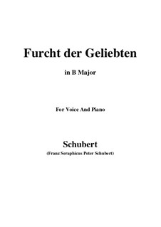 Furcht der Geliebten (An Cidli), D.285: For voice and piano (B Major) by Franz Schubert