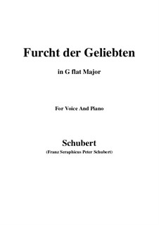 Furcht der Geliebten (An Cidli), D.285: For voice and piano (G flat Major) by Franz Schubert