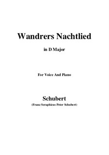 Wanderer's Night Song I, D.224 Op.4 No.3: For voice and piano (D Major) by Franz Schubert