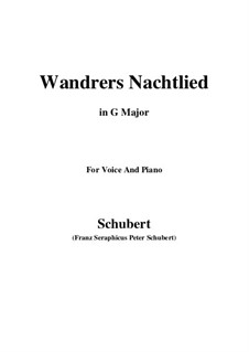 Wanderer's Night Song I, D.224 Op.4 No.3: For voice and piano (G Major) by Franz Schubert