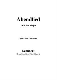 Abendlied (Evening Song), D.499: B flat Major by Franz Schubert