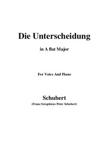 Vier Refrain-Lieder, D.866 Op.95: No.1 Die Unterscheidung (A flat Major) by Franz Schubert