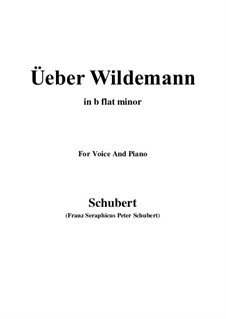 Über Wildemann (Above Wildemann), D.884 Op.108 No.1: For voice and piano (b flat minor) by Franz Schubert