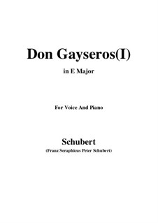 Don Gayseros. Three Songs, D.93: No.1 in E Major by Franz Schubert