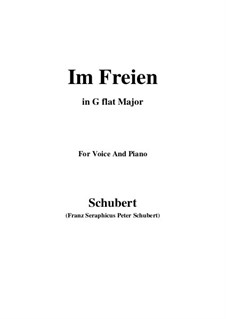 Im Freien (In the Open), D.880 Op.80 No.3: For voice and piano (G flat Major) by Franz Schubert