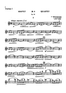 String Quartet No.9, Op.62: Parts by Nikolai Myaskovsky