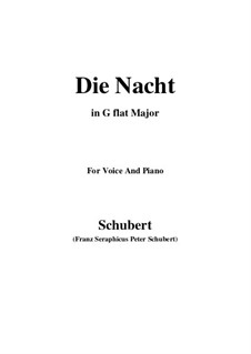 Die Nacht (The Night), D.358: G flat Major by Franz Schubert