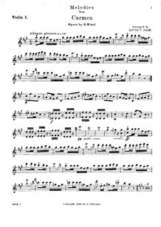 Selected Themes: For quintet – Violin I part by Georges Bizet