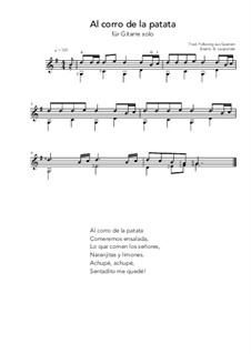 Al corro de la patata: For guitar solo (G Major) by folklore