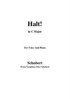 No.3 Halt (Stop): For voice and piano (C Major) by Franz Schubert