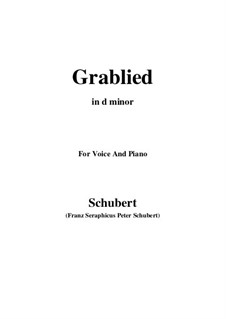 Grablied (Song of the Grave), D.218: D minor by Franz Schubert