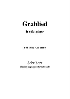 Grablied (Song of the Grave), D.218: E flat minor by Franz Schubert