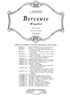 No.4 Cradle Song: For mezzo-soprano (or baritone) and piano by Johannes Brahms