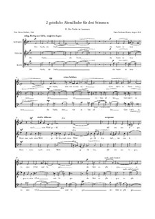 Zwei geistliche Abendlieder für drei Stimmen (S/T/B): Nr.2: Die Nacht ist kommen by Franz Ferdinand Kaern