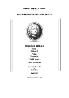 9 Concertos for Harpsicord obbligato and Strings: Concertos Nos.1-4 – full score and parts, CSPla22 by Giovanni Benedetto Platti