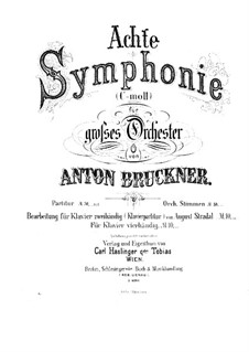 Symphony No.8 in C Minor, WAB 108: Arrangement for piano four hands – parts by Anton Bruckner