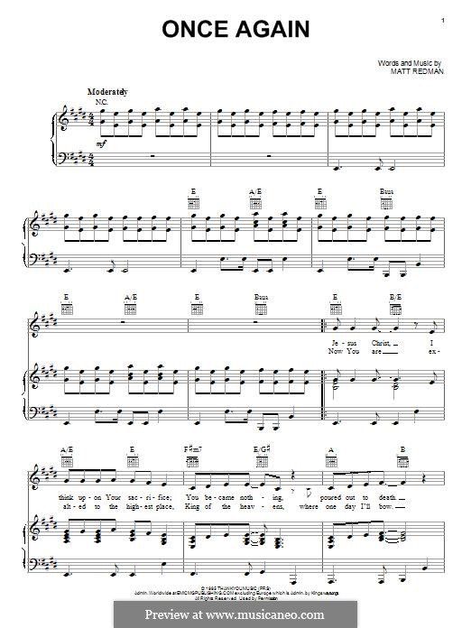 Once Again: For voice and piano (or guitar) by Matt Redman