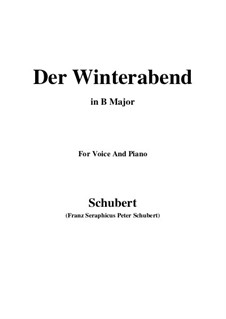 Der Winterabend (The Winter Evening), D.938: B Major by Franz Schubert