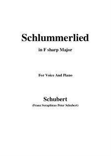 Le berceuse (Slumber Song), D.527 Op.24 No.2: For voice and piano (F sharp Major) by Franz Schubert