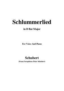 Le berceuse (Slumber Song), D.527 Op.24 No.2: For voice and piano (D flat Major) by Franz Schubert