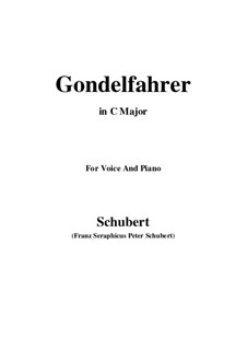 Gondelfahrer (The Gondolier), D.808: C Major by Franz Schubert