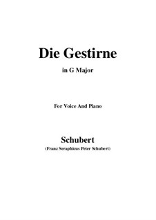 Die Gestirne (Constellations), D.444: For voice and piano (G Major) by Franz Schubert