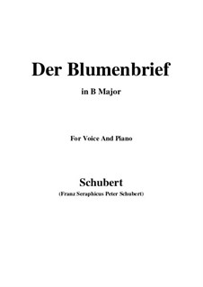 Der Blumenbrief (The Message of Flowers), D.622: For voice and piano (B Major) by Franz Schubert