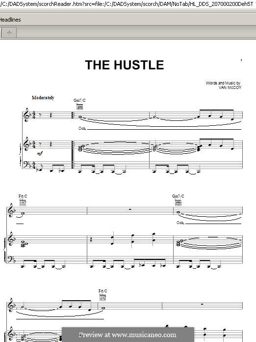 The Hustle: For voice and piano (or guitar) by Van McCoy